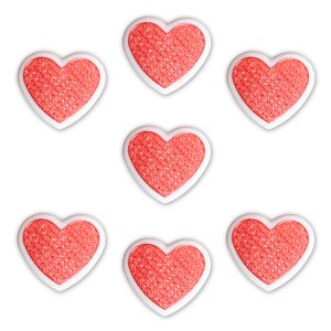 Magnets "Heart" 30 mm, color Coral Glossy (5 pcs)