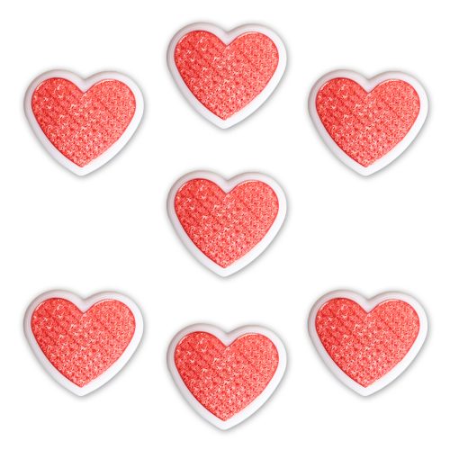 Magnets "Heart" 30 mm, color Coral Glossy (5 pcs)