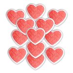 Magnets "Heart" 30 mm, color Coral Glossy (12 pcs)
