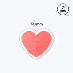 Magnets "Heart" 50 mm, color Coral Glossy (7 pcs)