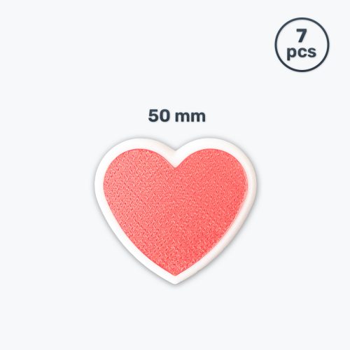 Magnets "Heart" 50 mm, color Coral Glossy (7 pcs)