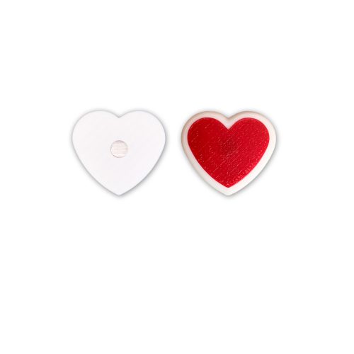 Magnet “Heart” 50 mm, color Fire Red back side Magnet “Heart” 50 mm, color Fire Red back side