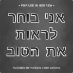 Phrase "אני בוחר לראות את הטוב" from Magnetic Letters