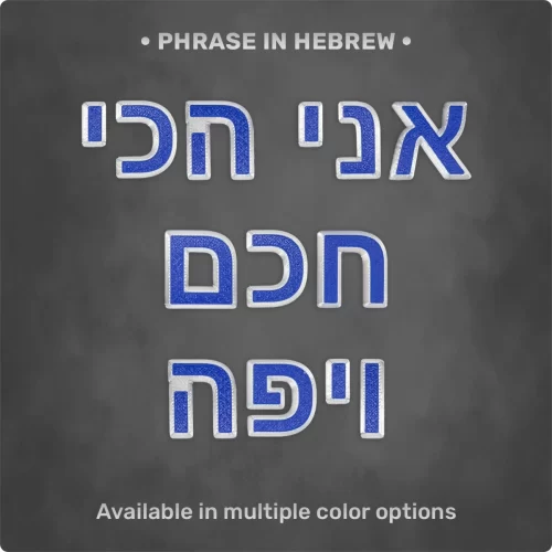 Phrase "אני הכי חכם ויפה" from Magnetic Letters Phrase "אני הכי חכם ויפה" from Magnetic Letters